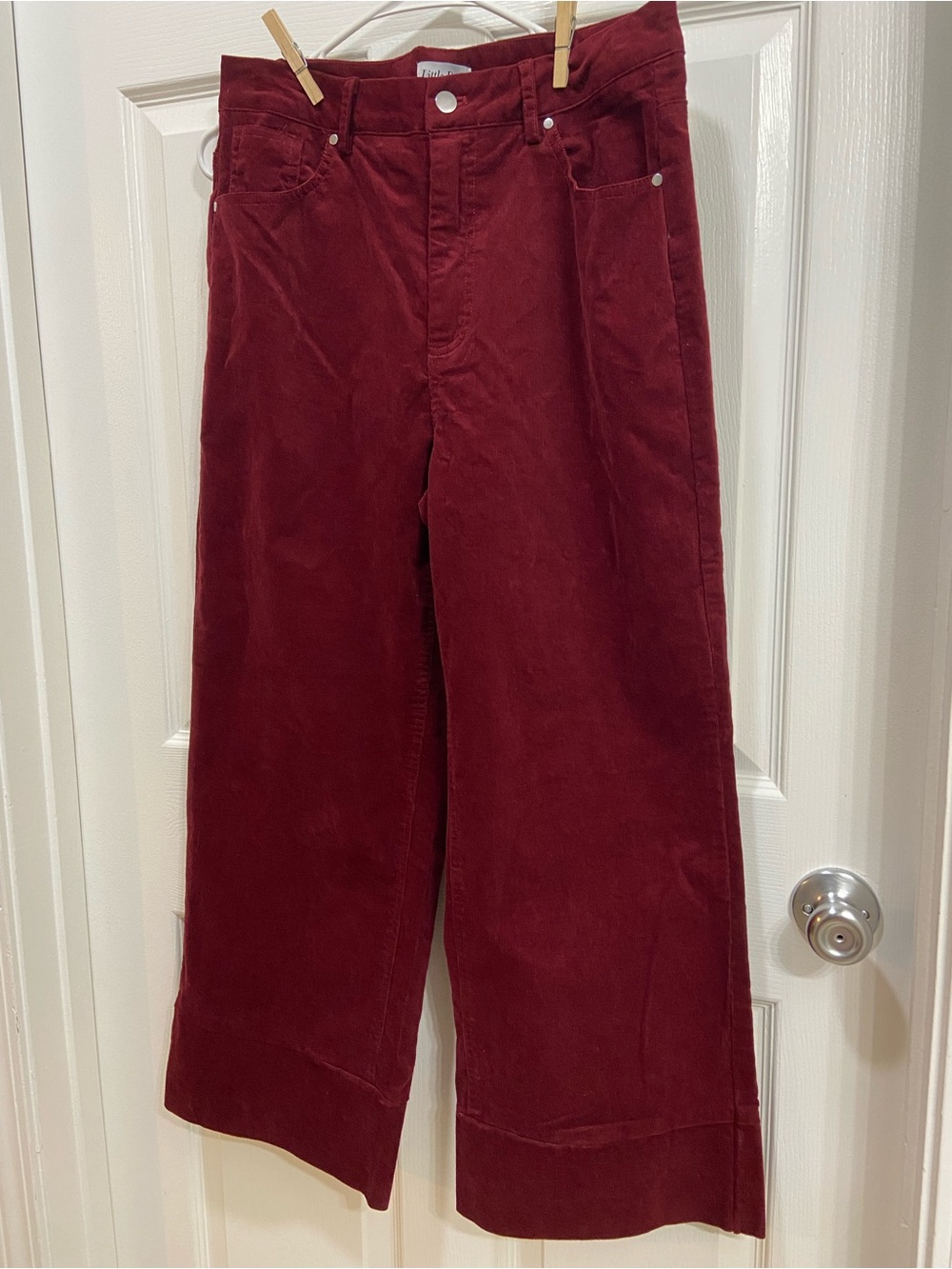 NWOT Little Daisy Closet Wide-Leg Corduroy Pants in Burgundy/Wine Size Large